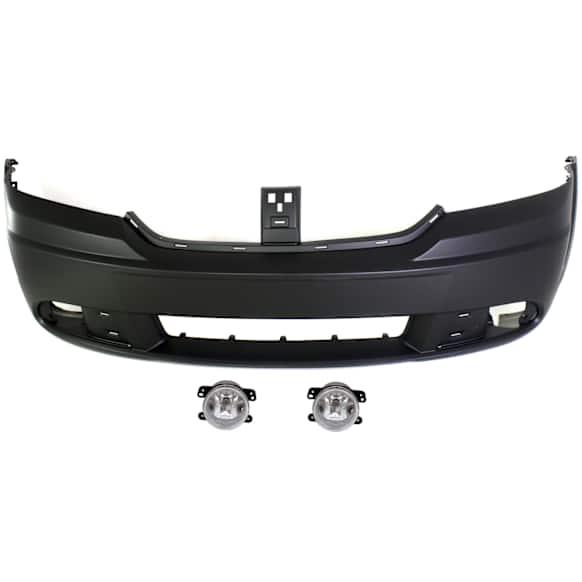 3-Piece Kit Front Primed Bumper Cover, For Models Without Fascia, CAPA Certified, Includes (1) Bumper Cover and (2) Fog Light