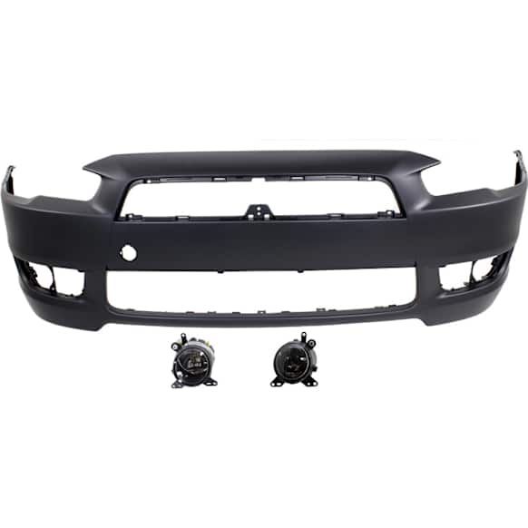 3-Piece Kit Front Primed Bumper Cover, For Models With Standard Type Bumper, CAPA Certified, Includes (1) Bumper Cover and (2) Fog Light