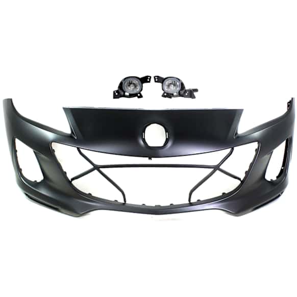 3-Piece Kit Front Primed Bumper Cover, CAPA Certified, Includes (1) Bumper Cover and (2) Fog Light