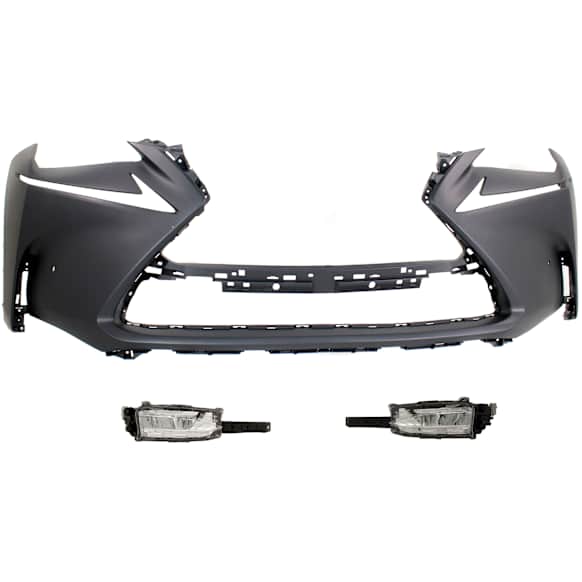 3-Piece Kit Front Primed Bumper Cover, For Models With F Sport Package, Includes (1) Bumper Cover and (2) Fog Light