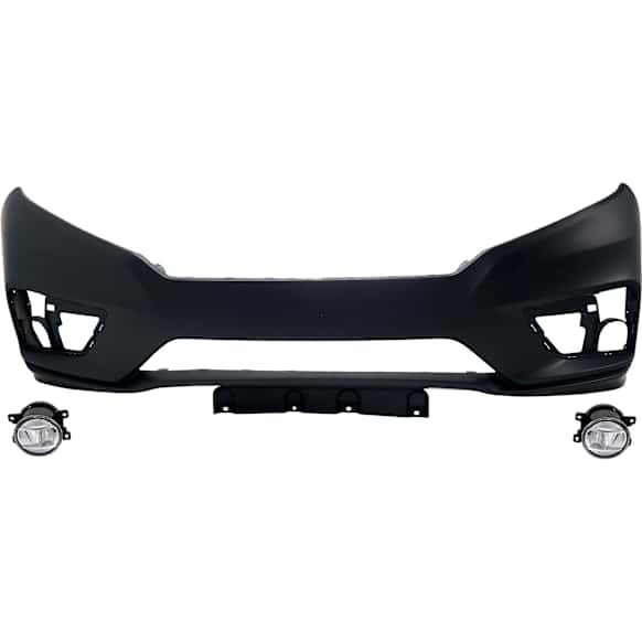 3-Piece Kit Front Primed Bumper Cover, CAPA Certified, Includes (1) Bumper Cover and (2) Fog Light
