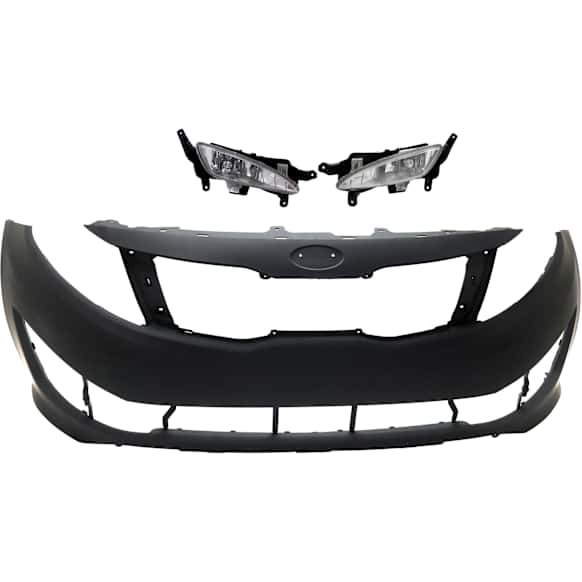 3-Piece Kit Front Primed Bumper Cover, USA Built Vehicle, CAPA Certified, Includes (1) Bumper Cover and (2) Fog Light