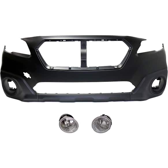 3-Piece Kit Front Primed Bumper Cover, Includes (1) Bumper Cover and (2) Fog Light