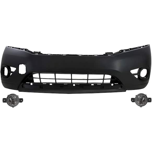 3-Piece Kit Front Upper - Primed, Lower - Textured Bumper Cover, Includes (1) Bumper Cover and (2) Fog Light