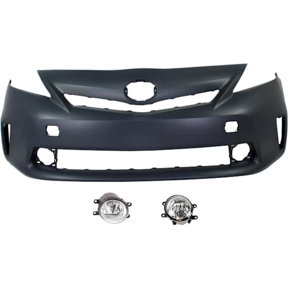 3-Piece Kit Front Primed Bumper Cover, For Models With LED Headlights and Pre-Collision System, CAPA Certified, Includes (1) Bumper Cover and (2) Fog Light