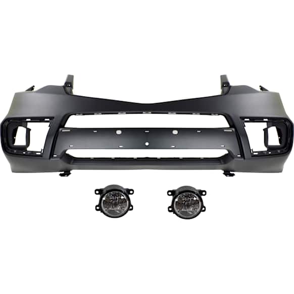 3-Piece Kit Front Primed Bumper Cover, CAPA Certified, Includes (1) Bumper Cover and (2) Fog Light