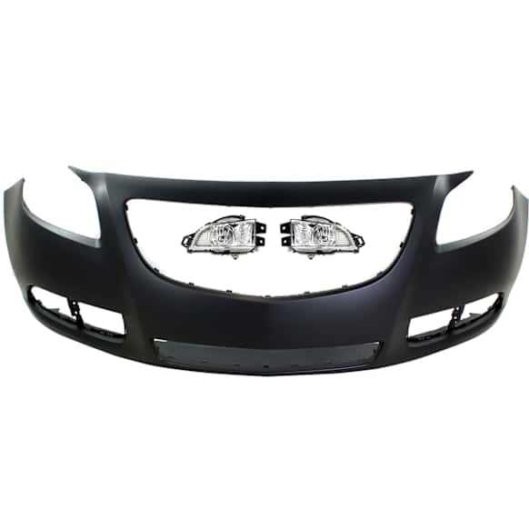 3-Piece Kit Front Primed Bumper Cover, Includes (1) Bumper Cover and (2) Fog Light