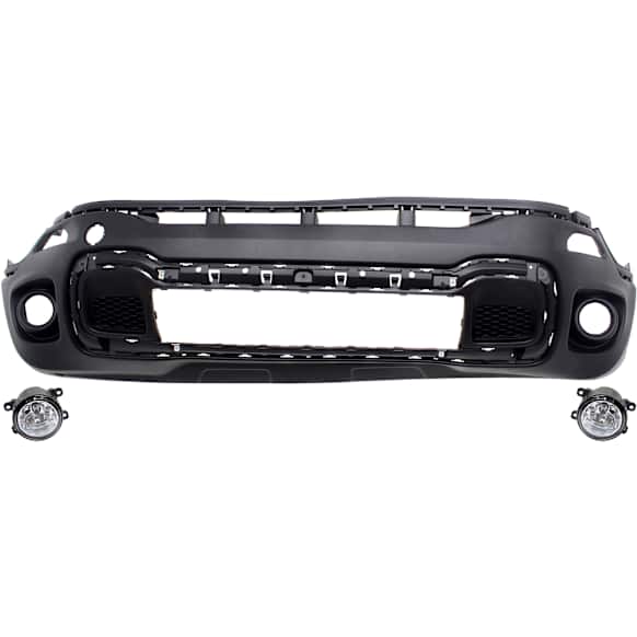 3-Piece Kit Front, Lower Textured Bumper Cover, For Models With Fog Lights, Without Tow Hook, CAPA Certified, Includes (1) Bumper Cover and (2) Fog Light