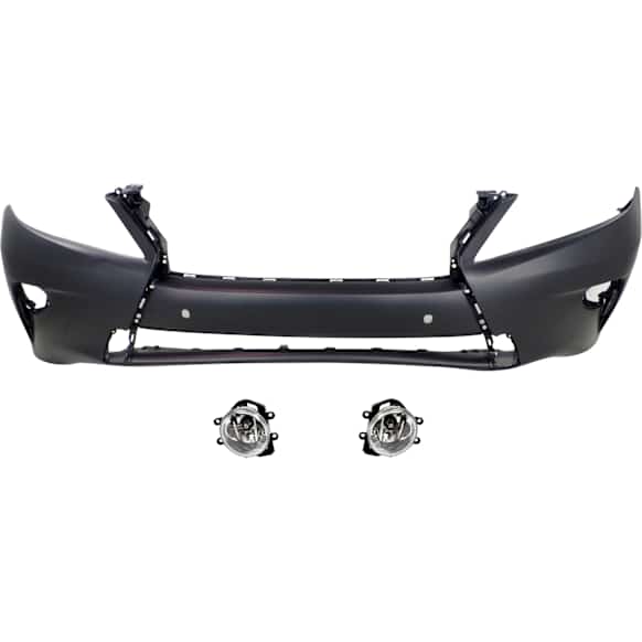 3-Piece Kit Front Primed Bumper Cover, Includes (1) Bumper Cover and (2) Fog Light