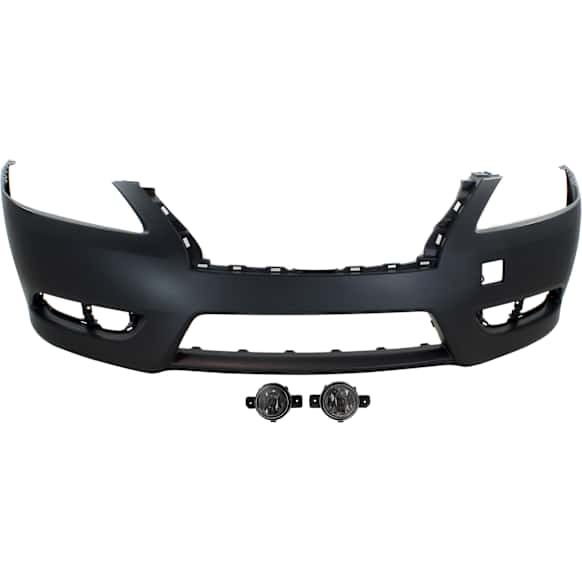 3-Piece Kit Front Primed Bumper Cover, For Models With Standard Type Bumper, CAPA Certified, Includes (1) Bumper Cover and (2) Fog Light