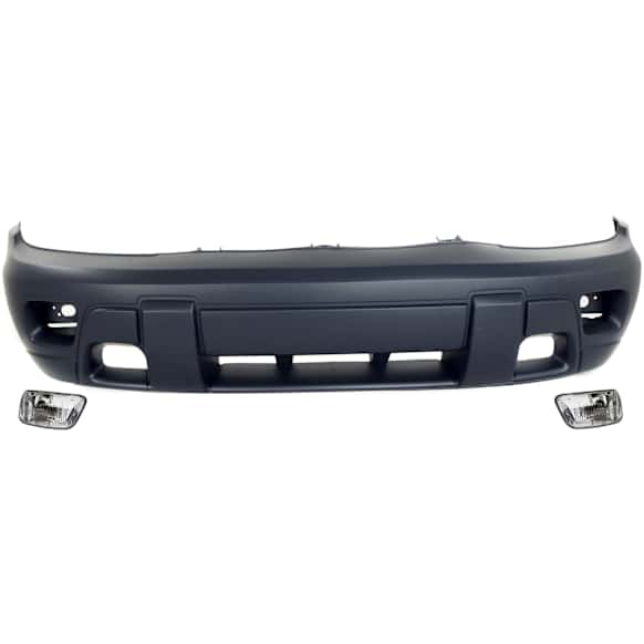 2003 Chevrolet Trailblazer - 3-Piece Kit Front Primed Bumper Cover, For Models With 2-Tone Paint, Includes (1) Bumper Cover and (2) Fog Light
