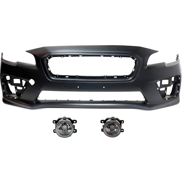 3-Piece Kit Front Primed Bumper Cover, Includes (1) Bumper Cover and (2) Fog Light