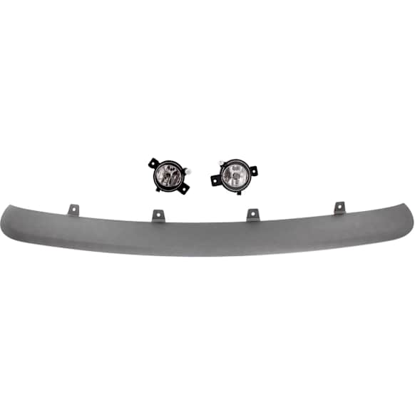3-Piece Kit Front Painted Silver Bumper Cover, Includes (1) Bumper Protector and (2) Fog Light
