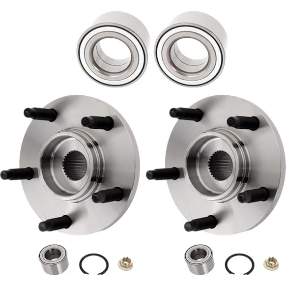 2-Wheel Set Front Wheel Hub, 5 Lugs, With Bearing, Includes (2) Wheel Hub and (2) Wheel Bearing