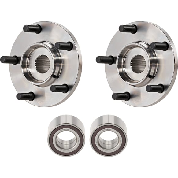 2-Wheel Set Front Wheel Hub, 5 Lugs, Without Bearing, FWD, Includes (2) Wheel Bearing and (2) Wheel Hub