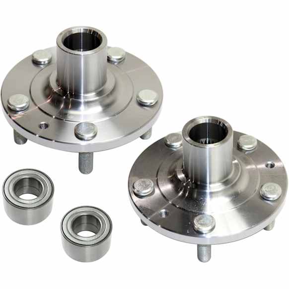 2-Wheel Set Front Wheel Hub, 5 Lugs, Without Bearing, Includes (2) Wheel Hub and (2) Wheel Bearing
