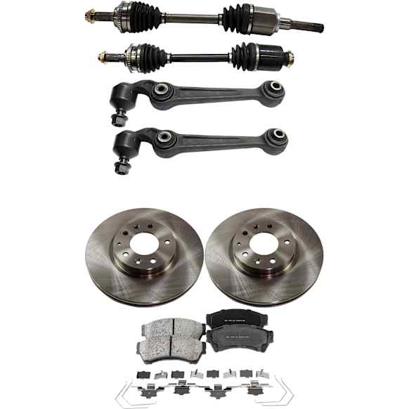 7-Piece Kit Axle Assembly - New 7-Piece Kit, 2.5L, 4Cyl, Includes (2) Brake Disc, (1) Brake Pad Set, (2) Control Arm and (2) Axle Assembly