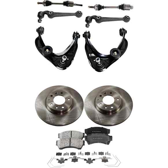 9-Piece Kit Axle Assembly - New 9-Piece Kit, 2.5L, 4Cyl, Includes (2) Brake Disc, (1) Brake Pad Set, (4) Control Arm and (2) Axle Assembly