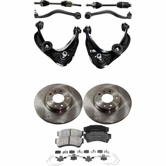 9-Piece Kit Axle Assembly - New 9-Piece Kit, 2.5L, 4Cyl, Includes (2) Brake Disc, (1) Brake Pad Set, (4) Control Arm and (2) Axle Assembly