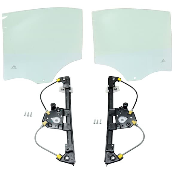 2007 BMW 328i - 4-Piece Kit Rear, Driver and Passenger Side Door Glass, Sedan, 4-Door, Green Tint, FD22618 GTNN, FD22619 GTNN Includes (2) Door Glass and (2) Window Regulator