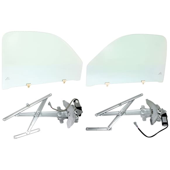2001 Toyota Tacoma - 4-Piece Kit Front, Driver and Passenger Side Door Glass, Extended Cab Pickup, 2-Door, Clear, FD05471 GTYN, FD05472 GTYN Includes (2) Door Glass and (2) Window Regulator