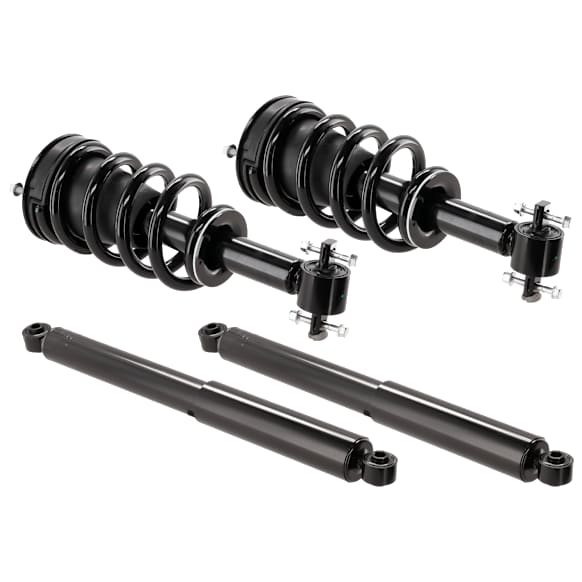 4-Piece Kit Front and Rear, Driver and Passenger Side Shock and Fully Loaded Strut, RWD, Except Electronic Suspension, For Models Includes without Z95 Magnetic Ride Control