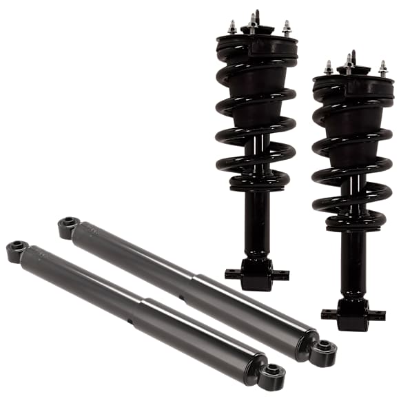 4-Piece Kit Front and Rear, Driver and Passenger Side Shock and Fully Loaded Strut, 4WD, Except Electronic Suspension, For Models Includes without Z95 Magnetic Ride Control