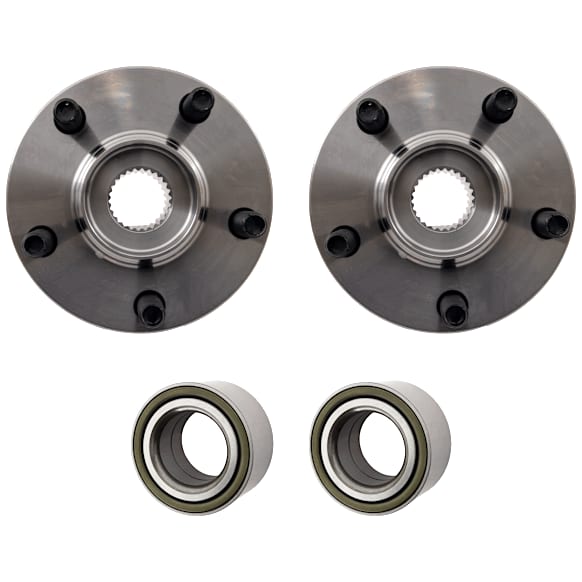 2-Wheel Set Front Wheel Hub, 5 Lugs, Without Bearing, Includes (2) Wheel Bearing and (2) Wheel Hub