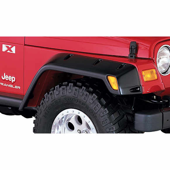 10029-07 Front, Driver and Passenger Side Fender Flares, Black Pocket Style for Jeep Series