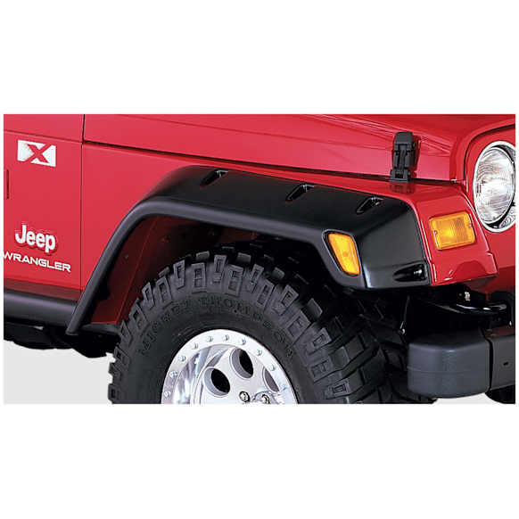 10908-07 Front and Rear, Driver and Passenger Side Fender Flares, Black Pocket Style for Jeep Series
