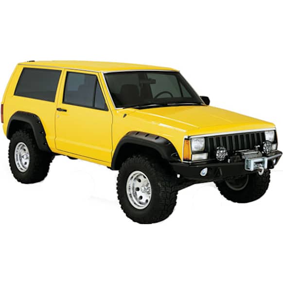 10912-07 Front and Rear, Driver and Passenger Side Fender Flares, Black Cut-out for Jeep Series