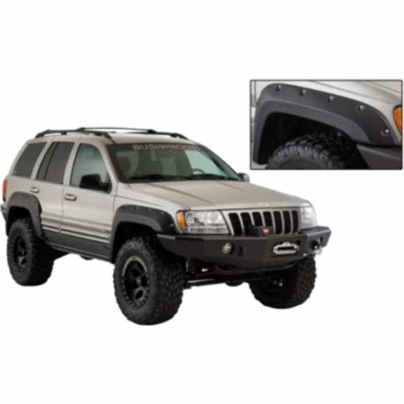 2001 Jeep Grand Cherokee Laredo 8 Cyl 4.7L - Front and Rear, Driver and Passenger Side, Fender Flares, Matte Black, Cut-out for Jeep Series
