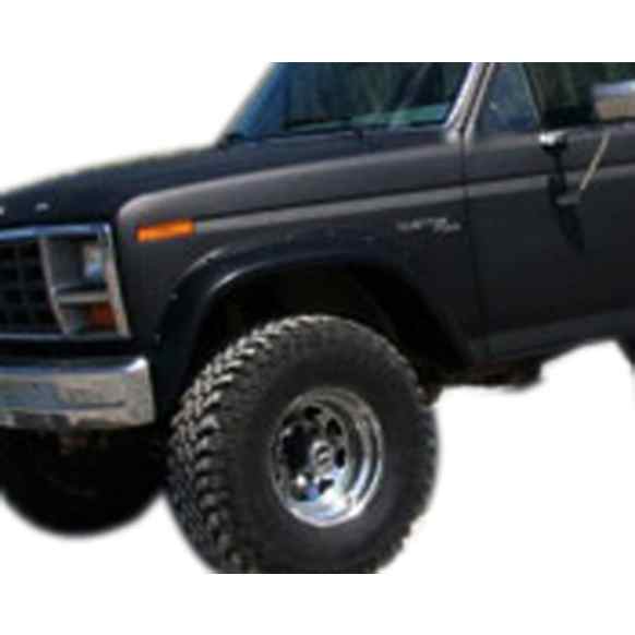 1980 Ford F-150 - Front, Driver and Passenger Side, Fender Flares, Styleside, With Screw Pocket, Tire Coverage 3.5 in., Black, Cut-Out Series