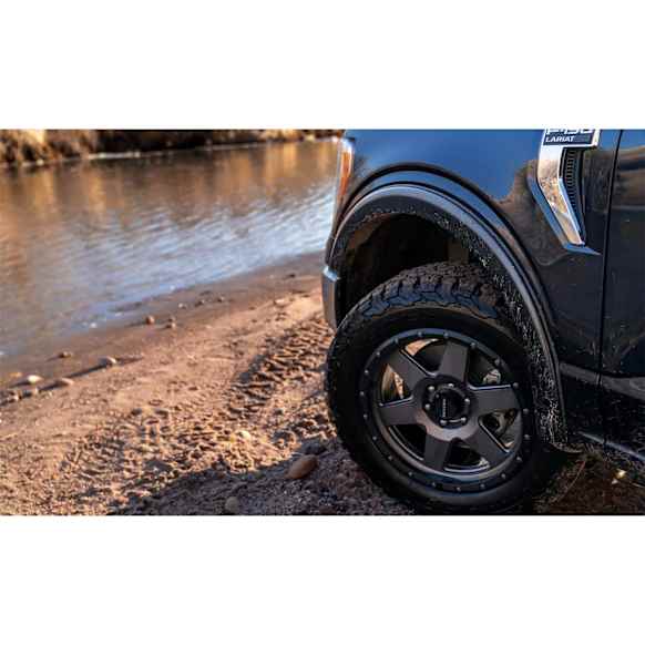 20131-02 Front, Driver and Passenger Side Fender Flares, Matte Black OE Style Series