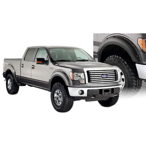 2009 Ford F-150 - Front and Rear, Driver and Passenger Side, Fender Flares, Styleside, Tire Coverage 1.5 in., Black, Pocket Style Series