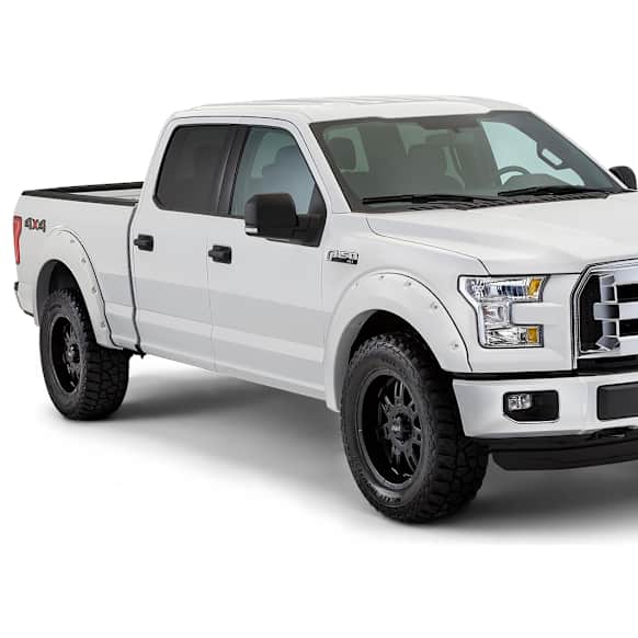 30918-13 Front and Rear, Driver and Passenger Side Fender Flares, White Pocket Style Painted Series