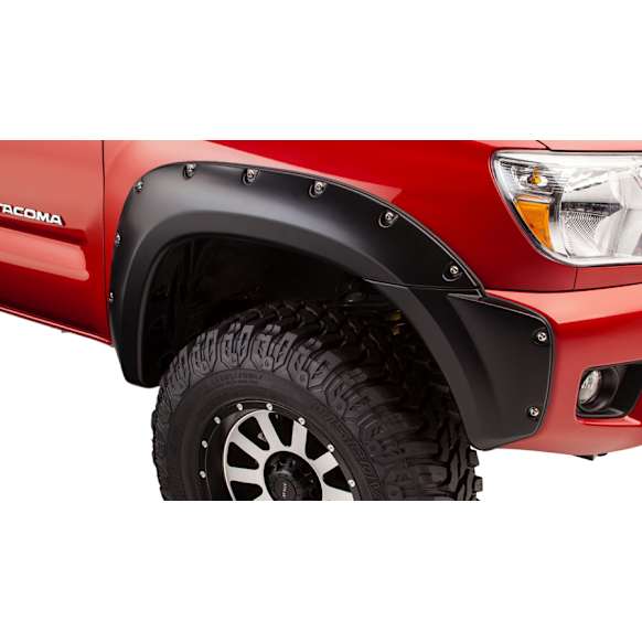 31079-02 Front, Driver and Passenger Side Fender Flares, Black Pocket Style Series