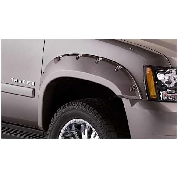 40071-02 Front, Driver and Passenger Side Fender Flares, Black Pocket Style Series