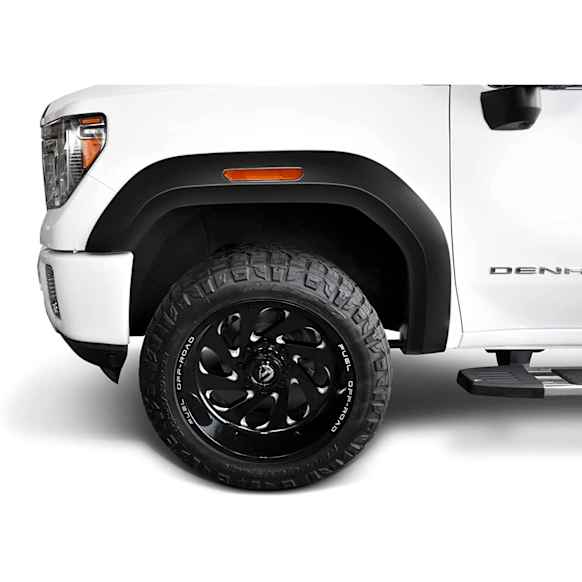 2025 GMC Sierra 2500 HD - Front, Driver and Passenger Side, Fender Flares, Fleetside, Black, Extend-A-Fender Series