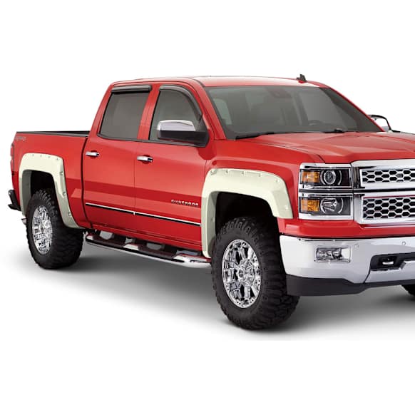 40957-54 Front and Rear, Driver and Passenger Side Fender Flares, Silver Pocket Style Painted Series