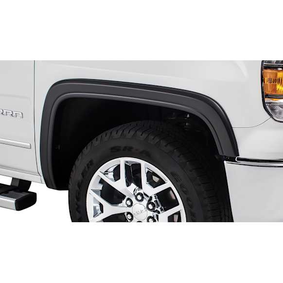 2014 GMC Sierra 1500 - Front and Rear, Driver and Passenger Side, Fender Flares, Fleetside, Factory Mud Flaps Must Be Removed, Tire Coverage 0.75 in., Black, OE Style Series