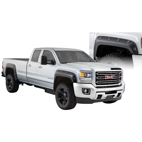 40968-02 Front and Rear, Driver and Passenger Side Fender Flares, Black Boss pocket style Series