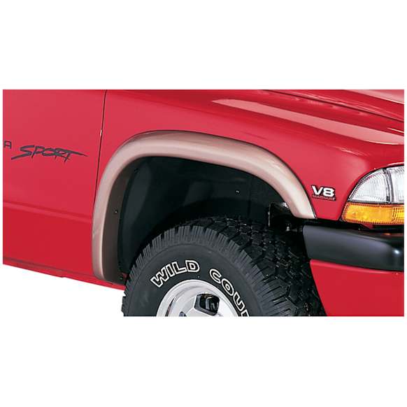 2000 Dodge Dakota - Front and Rear, Driver and Passenger Side, Fender Flares, Fleetside, Tire Coverage 1.5 in., Black, Extend-A-Fender Series