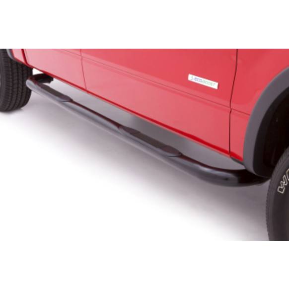 23053782 3 in. Round Bent Series Nerf Bars Powdercoated Black, Covers Cab Length - Set of 2