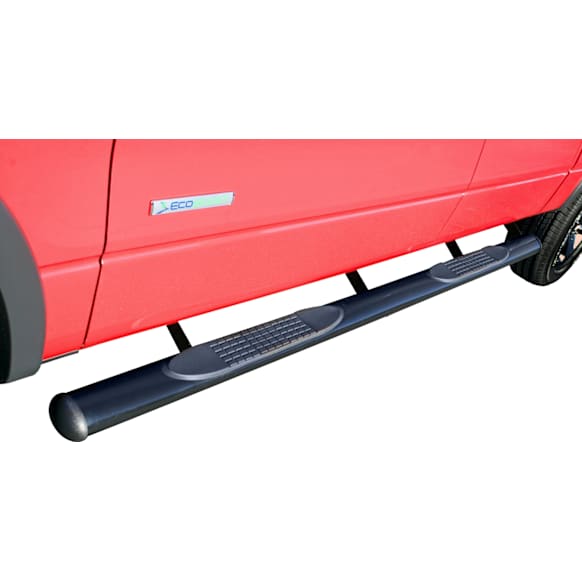 2006 Nissan Frontier - 4 in. Oval Straight Series, Nerf Bars, Powdercoated Black, Covers Cab Length, Set of 2