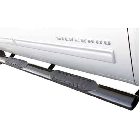 23986005 5 in. Oval Straight Series Nerf Bars Polished, Covers Cab Length - Set of 2