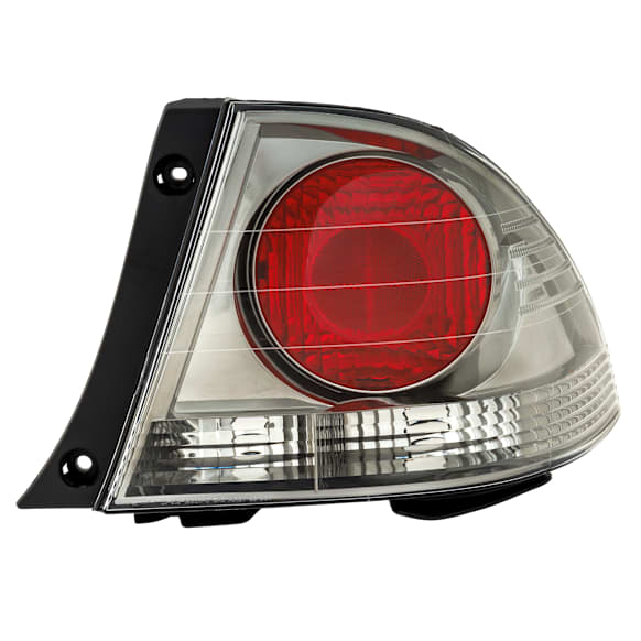 Passenger Side, Outer Tail Light, without Bulb, Halogen, Clear and Red Lens, Base Model, Sedan