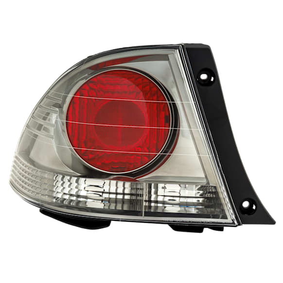 Driver Side, Outer Tail Light, without Bulb, Halogen, Clear and Red Lens, Base Model, Sedan