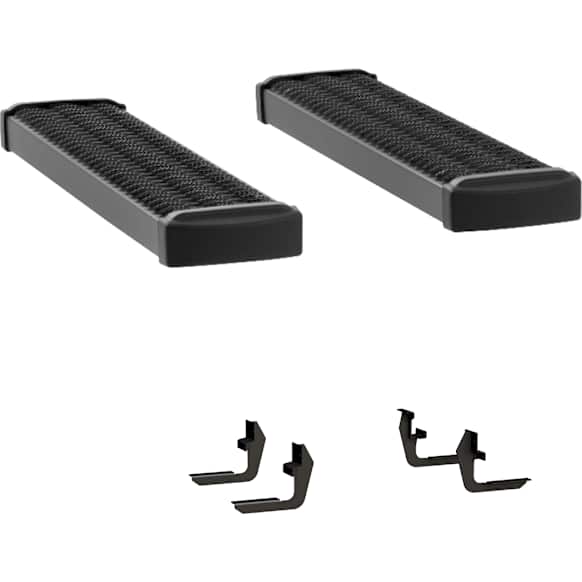 415036-401720 7 in. Grip Step Series Running Boards, Powdercoated Textured Black Non-Powered Aluminum Set of 2