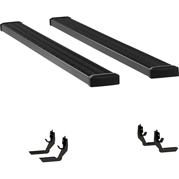 415060-401631 Running Boards, Powdercoated Textured Black, Aluminum, Standard Cab Pickup, 7 in. Grip Step Series